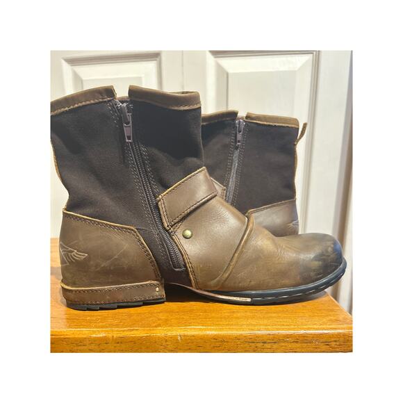 Otto Zone Men's Leather Biker Boots - Picture 7 of 8